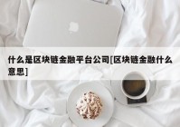 什么是区块链金融平台公司[区块链金融什么意思]